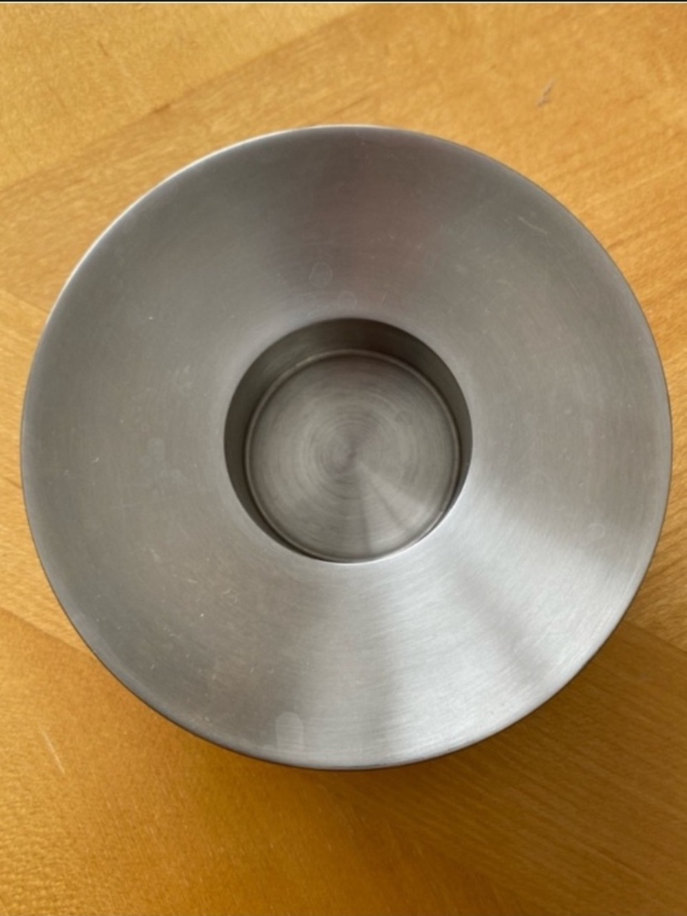 Brushed Stainless Steel Tealight Holder - Modern Minimal design- New